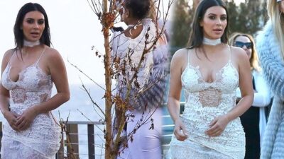 Kim Kardashian’ın geceliği hatırlatan elbisesi